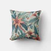 トロピカルフラワーオーキ鮮やかッド&ボタニカル クッション (正面)