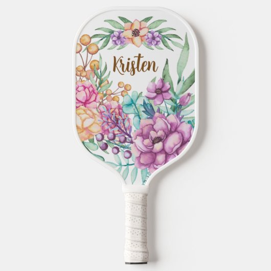 トロピカルフラワーガーデンピックボールパドル ピックルボールラケット (正面)