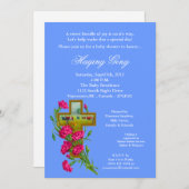 トロピカルフラワークロスベビーシャワー招待状B7 招待状 (正面/裏面)