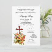 トロピカルフラワークロスベビーシャワー招待状W14 招待状 (スタンド正面)