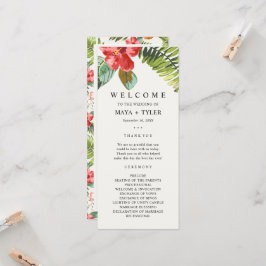 トロピカルフラワーグリーン結婚式 プログラム
