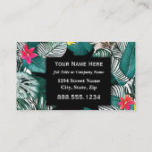 トロピカルフラワージャングルリーフプロフェッショナルエグゼクティブ 名刺 (裏面)