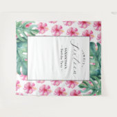 トロピカルフラワースウィート16バースデーパーティーの背景 タペストリー (正面(横))