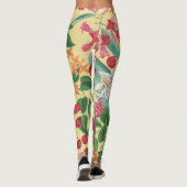 トロピカルフラワーズさくらんぼ：水彩シームレスパット レギンス (裏面)