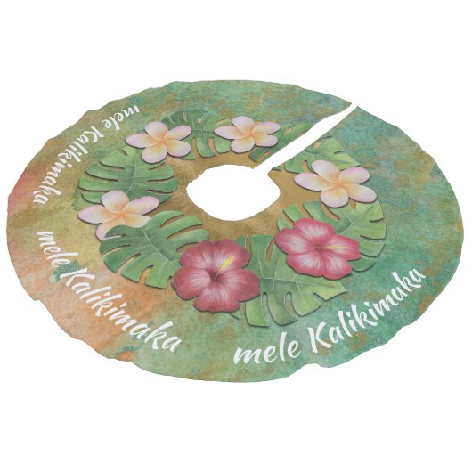 トロピカルフラワーズアンドカラーメルカリキマカクリスマス フェイクリネンツリースカート (アングル)