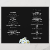 トロピカルフラワーズオンブラック結婚式 プログラムテンプレート (裏面)