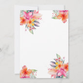 トロピカルフラワーズカクテルブライダルシャワー 招待状 (裏面)