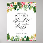 トロピカルフラワーズガーランドサマースイート16パーティー ポスター (正面)