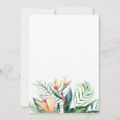 トロピカルフラワーズグリーンブライダルシャワー 招待状 (裏面)