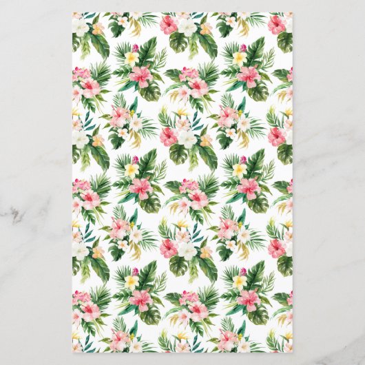 トロピカルフラワーズサマーウェディングシャワー招待状 (裏面)