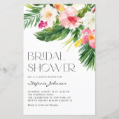 トロピカルフラワーズサマーブライダルシャワー招待 (正面)