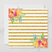 トロピカルフラワーズスイミングプールパーティー誕生日 招待状 (裏面)