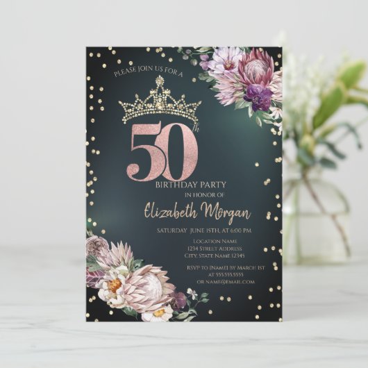 トロピカルフラワーズティアラダイアモンズグリーン50th 招待状 (スタンド正面)