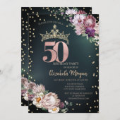 トロピカルフラワーズティアラダイアモンズグリーン50th 招待状 (正面/裏面)
