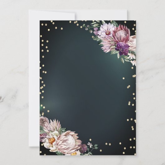 トロピカルフラワーズティアラダイアモンズグリーン60th 招待状 (裏面)