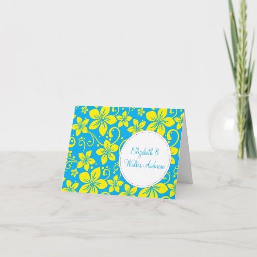 トロピカルフラワーズノートカード サンキューカード (正面)