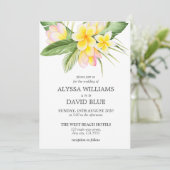 トロピカルフラワーズハワイビーチロマンティ結婚ックズ 招待状 (スタンド正面)