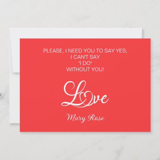 トロピカルフラワーズハート私の花嫁になってくれない？ 招待状 (裏面)