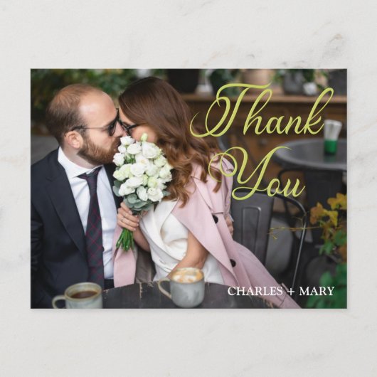 トロピカルフラワーズハート&タイポグラフィック写真ポストカー ポストカード (正面)