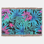 トロピカルフラワーズビビビビッドカラーブランケット スローブランケット (正面)