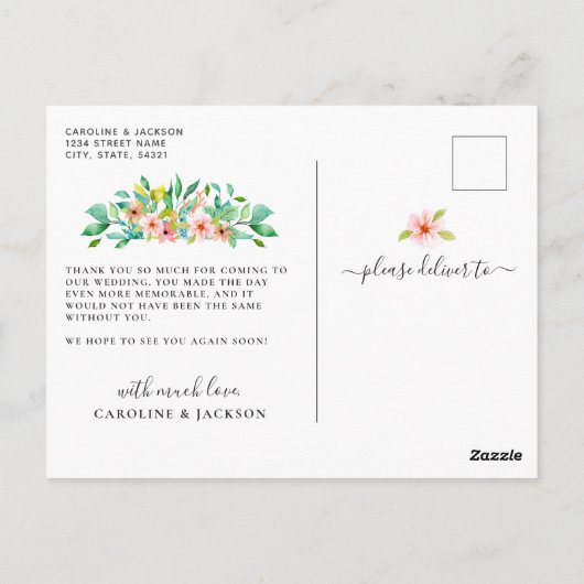 トロピカルフラワーズフォトグランプ ポストカード (裏面)