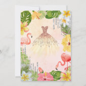 トロピカルフラワーズフラミンゴスドレス甘い16 招待状 (裏面)