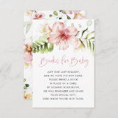 トロピカルフラワーズブックベビーカード、ブックリクエスト エンクロージャーカード (正面/裏面)