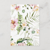 トロピカルフラワーズブックベビーカード、ブックリクエスト エンクロージャーカード (裏面)