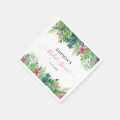 トロピカルフラワーズブライダルシャワーナプキンス スタンダードカクテルナプキン (角)