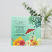 トロピカルフラワーズブライダルシャワー招待 招待状 (スタンド正面)
