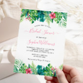トロピカルフラワーズブライダルシャワー招待 招待状