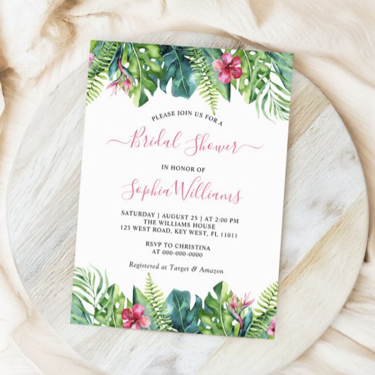 トロピカルフラワーズブライダルシャワー招待 招待状