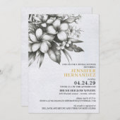 トロピカルフラワーズブライダルシャワー招待 招待状 (正面/裏面)