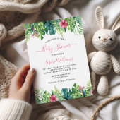 トロピカルフラワーズベビーシャワー招待状 招待状