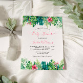 トロピカルフラワーズベビーシャワー招待状 招待状