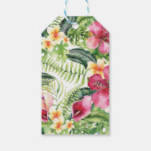 トロピカルフラワーズボホ素朴〔雄ジカの〕枝角ブライダルシャワー ギフトタグ (裏面)