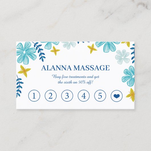 トロピカルフラワーズマッサージセラピーロイヤリティ 名刺 (正面)