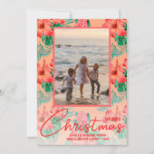 トロピカルフラワーズメリークリスマスフォト シーズンカード (正面)