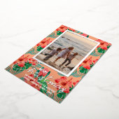 トロピカルフラワーズメリークリスマスフォト 箔シーズンカード (回転した状態)