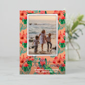 トロピカルフラワーズメリークリスマスフォト 箔シーズンカード (立ち正面)