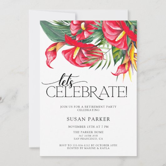 トロピカルフラワーズリタイアメントパーティー 招待状 (正面)