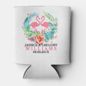 トロピカルフラワーズリース&フラミンゴス 缶クーラー (正面)