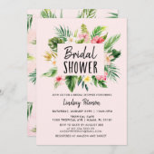 トロピカルフラワーズルアウ（ハワイ式宴会）ブライダルシャワー招待 招待状 (正面/裏面)