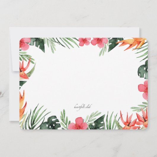 トロピカルフラワーズルアウ(ハワイ式宴会)招待状 招待状 (裏面)