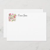 トロピカルフラワーズ名前をカスタムするノートカード ノートカード (正面/裏面)