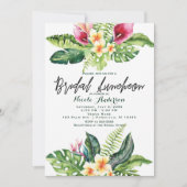 トロピカルフラワーズ葉&フローラブライダルルンチョン 招待状 (正面)