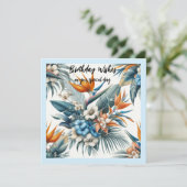 トロピカルフラワーズ誕生日ウィッシュカード カード (スタンド正面)