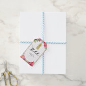 トロピカルフラワーズ金ゴールドパイナップルシックMAHALO ALOHA ギフトタグ (より糸付き)