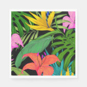 トロピカルフラワーズ&パーム葉紙 スタンダードランチョンナプキン (正面)