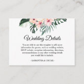 トロピカルフラワーズ&ピンクフラミンゴ美しい エンクロージャーカード (正面)